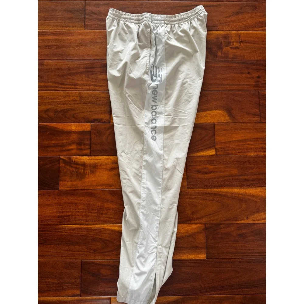 New Balance Wind Pants Womens XL Gray Excellent Athletic Logo Ankle Zip Joggers